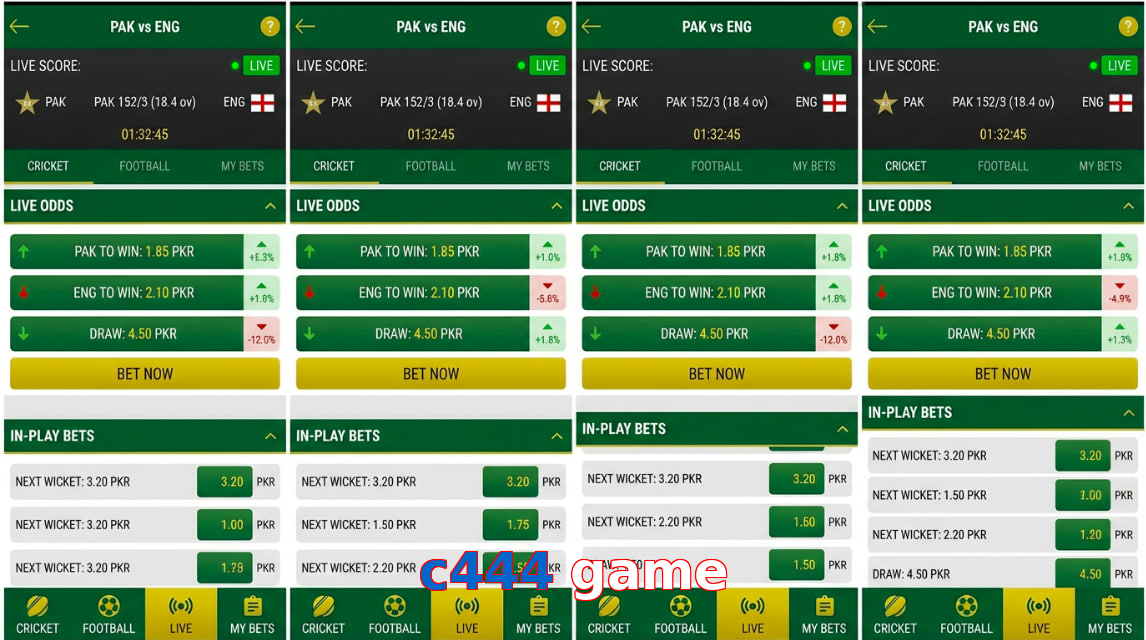 Game list for C444 Game bet section